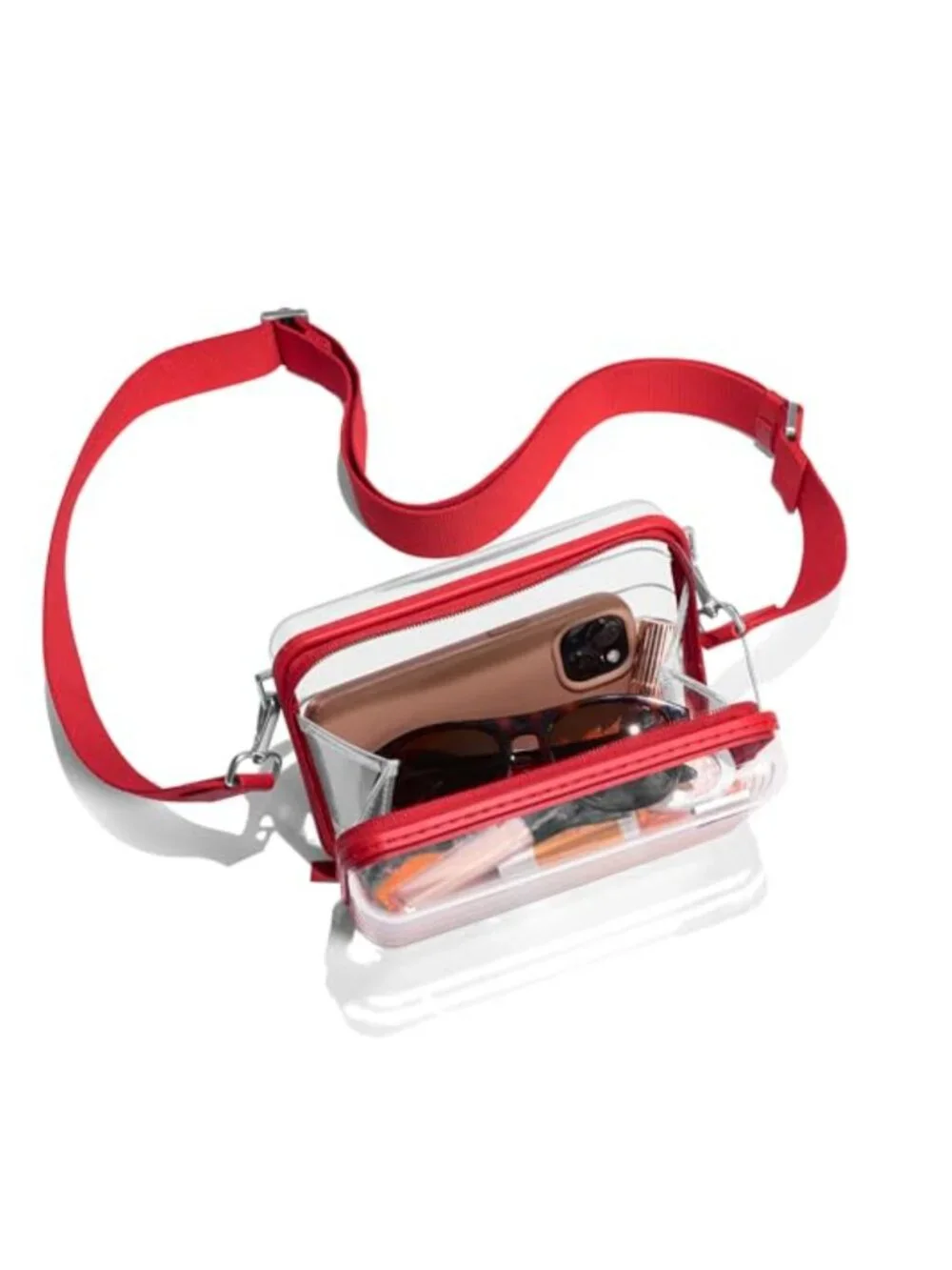 Clear Crossbody Stadium Bag with Adjustable Strap